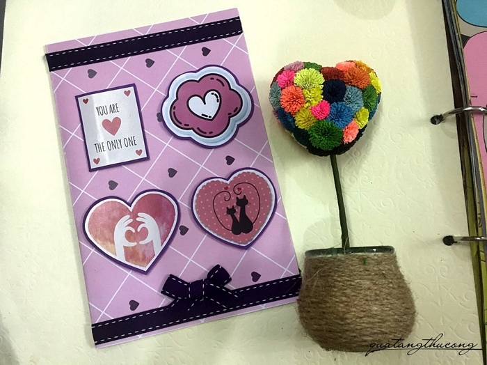 Thiệp handmade tình yêu 15x21cm mẫu 1
